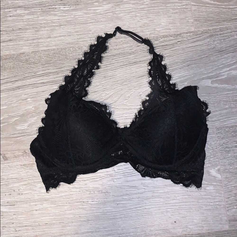 PINK black lace Bralette